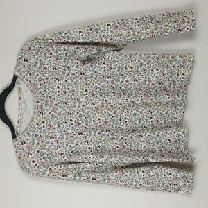 Lake Pima Crew Pajama Top Womens Small Floral Long Sleeve Lounge Shirt